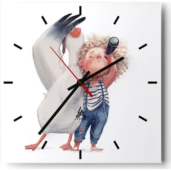 Hodiny Velké nástěnné hodiny 40x40 cm pro děti - Skleněné a tiché