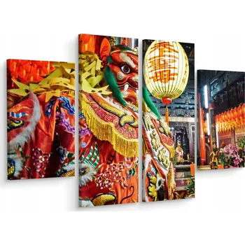 Obraz Čtyřdílný obraz Čínské BOŽSTVO 3D efekt 80x60