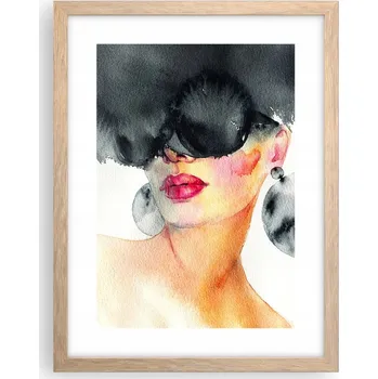 Obraz Obraz plakát v rámu světlý dub do obýváku 30x40 žena plakáty na zeď