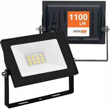 LED reflektor SuperLED 10 W černý 1100 lm IP65 studená bílá 6000 K