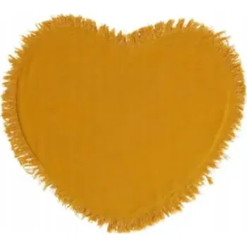 Prostěradlo Cote Table Sada dvou ubrousků ve tvaru srdce 100% bavlna žluté