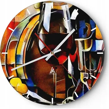 Hodiny Nástěnné hodiny do kuchyně 30x30 Abstrakce Skleněné hodiny do obýváku Tiché