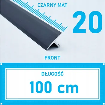 soklová lišta Přechodová lišta TEOWNIK 20mm ČERNÁ MATNÁ 1m