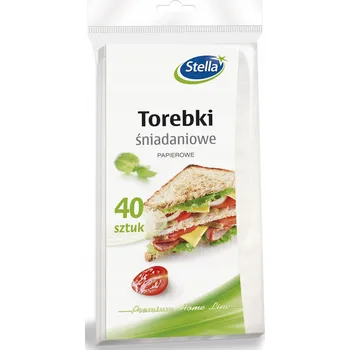 Stella Papírové sáčky na svačinu, bílé, 40 ks