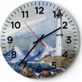 Hodiny Kuchyňské nástěnné hodiny 30x30 Lucerna Moderní skleněné hodiny do obýváku Tiché