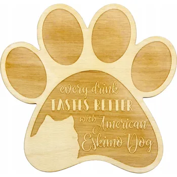 Podtácek Americký Eskymácký Pes gravírované podtácky pod hrnek se psem, 4 kusy