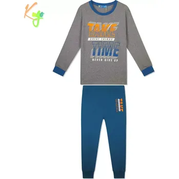 Chlapecké pyžamo Dětské pažamo KUGO MP1341 šedé/petrol vel.134