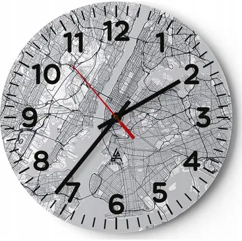 Hodiny Kuchyňské nástěnné hodiny 30x30 Jork Moderní skleněné hodiny do obýváku Tiché