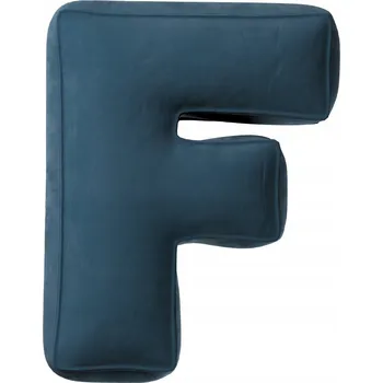 Polštář Polštář velurový písmeno F, 40cm VELKÝ - světle modrá