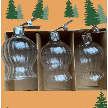Vánoční dekorace Průhledná Vánoční Koule zvonku 6 cm 3 ks
