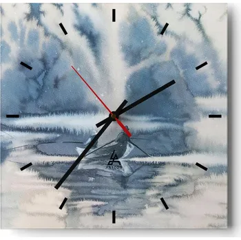 Hodiny Velké nástěnné hodiny 40x40 Abstrakce Skleněné tiché hodiny