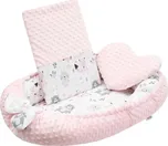 Luxusní hnízdečko NEW BABY HNÍZDEČKO MINKY UNI Růžová, Bílá, Šedá