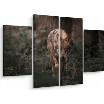 Obraz Čtyřdílný obraz Vlk ZVÍŘE Rostliny 3D 200x150