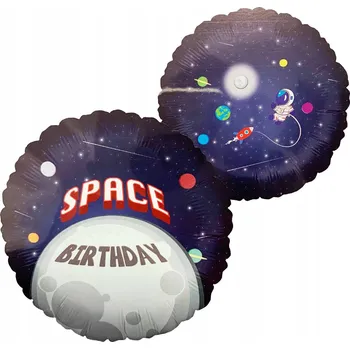 Balónek Fóliový balónek s motivem vesmíru a planet – na heliové narozeniny, 45 cm