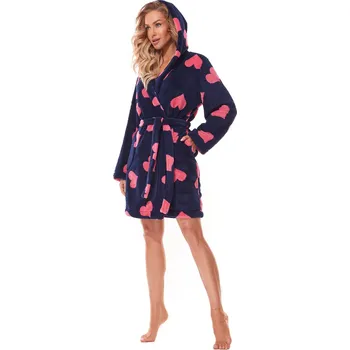 Dámský župan L&L župan dámský 2310 Futura - tm. modrá, L (Dámský župan L&L 2310)