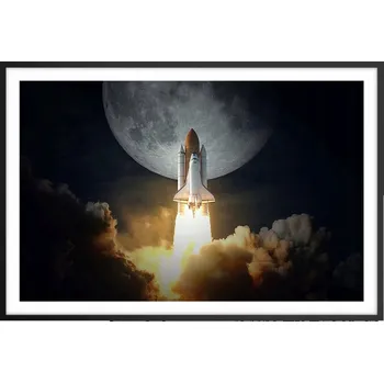 Obraz Obraz plakát v černém rámu do obýváku 91x61 měsíc foto plakáty na zeď