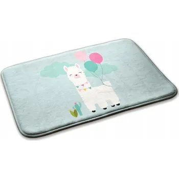 Hrací deka Měkká Hrací Podložka Koberec pro Děti Lama s balónky 90x60 cm