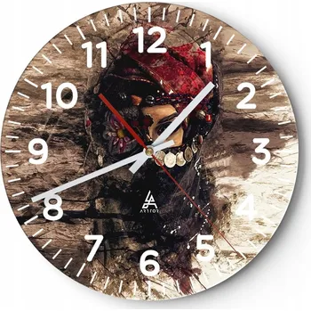 Hodiny Nástěnné hodiny do obýváku 40x40 Abstrakce Kulatý Skleněné hodiny Loft Tiché