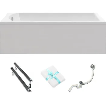 Vana Obdélníková akrylátová vana Besco SHEA, boční odtok, 180 x 80 cm