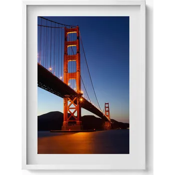 Obraz Obraz v bílém rámu, dekorace na zeď, Most Golden Gate bridge 50x70 cm