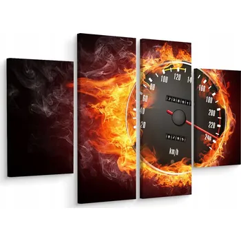 Obraz Čtyřdílný obraz HODINY v plamenech 3D 200x150