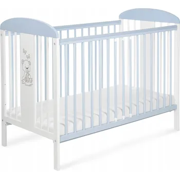 Dětská postýlka Dřevěná dětská postýlka 120x60 Tomi 20 | Medvídek modrý/bílý