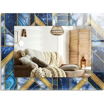 Zrcadlo Zrcadlo s ozdobným rámem Abstraktní geometrická mozaika 80x60 cm