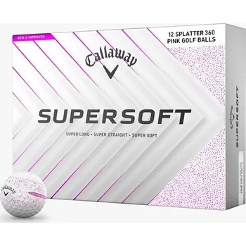 Golfový míček Callaway Supersoft 2025 White Splatter 360 Pink 12 Golfové míčky