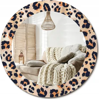 Zrcadlo Stylové kulaté zrcadlo na zeď s potiskem na skle průměr 60 cm Vzor: Skvrny