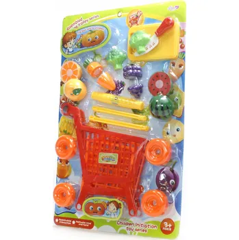 Hra na obchod UMĚLÉ JÍDLO K ROZKRÁJENÍ na suchý zip VOZÍK OBCHOD