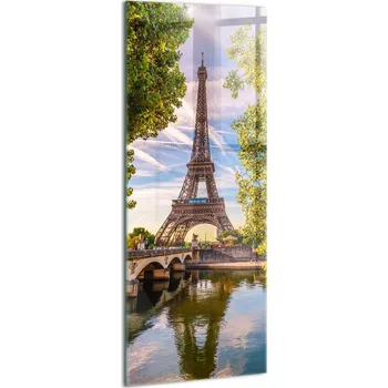 Obraz Foto Obraz Sklo Efektní Do Obýváku Eiffelova věž mezi stromy 50x125