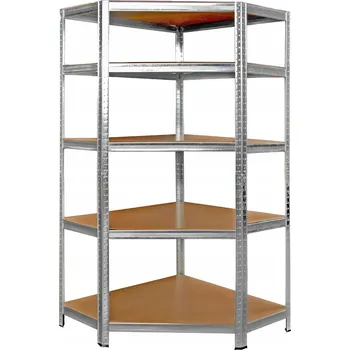 Dílenský regál Kovový rohový regál do skladu 180 x 90 x 90 cm Humberg HR-817