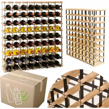 Stojan na víno Modulární borovicový regál na víno RW-8-8X9-72 na 72 lahví