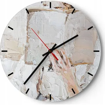 Hodiny Velké nástěnné hodiny 40x40 cm – Skleněné umělecké hodiny Kulatý Tiché