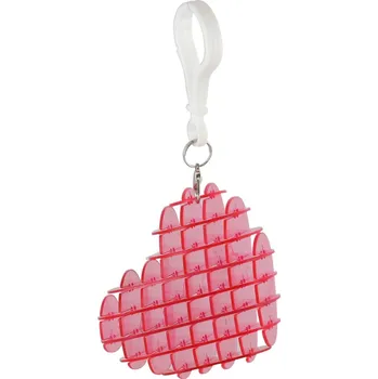 Teddies Přívěsek fidget srdce měnící tvar plast 6cm - červený