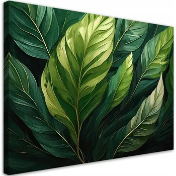 Obraz OBRAZ NA ZEĎ DO OBÝVÁKU ZELENÉ LISTY 90x60