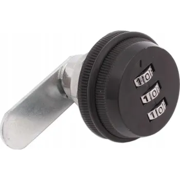 Visací zámek KAZETOVÝ ZÁMEK S KÓDEM, HESLEM, ČÍSELNÝ ZÁMEK NA SKŘÍŇKU KULATÝ ČERNÝ 3-MÍSTNÝ