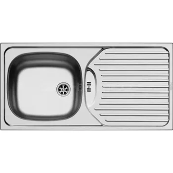 Keramický dřez Jednokomorový dřez Pyramis Basic ocel stříbrný