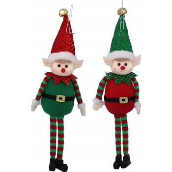 Vánoční dekorace Vánoční Baňky tvarované, skřítek 28 cm 1 ks