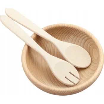 Dřevěná salátová sada MISKA a PŘÍBORY kuchyňský set