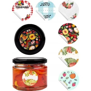 Sklenice 10x samolepky etikety na džem, zavařeniny, med, na zavařovací sklenice