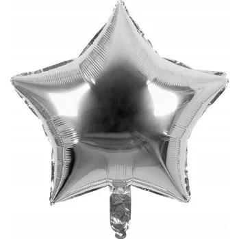 Balónek SUPER Fóliový Balón Hvězda 45 cm 22311 Stříbrná