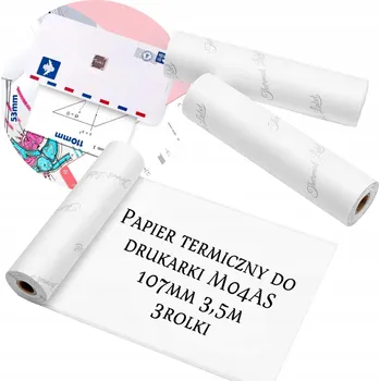 Příslušenství pro čtečku elektronické knihy Samolepicí papírové Samolepky pro M04AS 3 role bílé termo 107 mm x 3,5 m