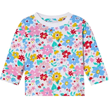 lupilu® Dívčí triko s dlouhými rukávy s BIO bavlnou (vzor/bílá, 86/92)