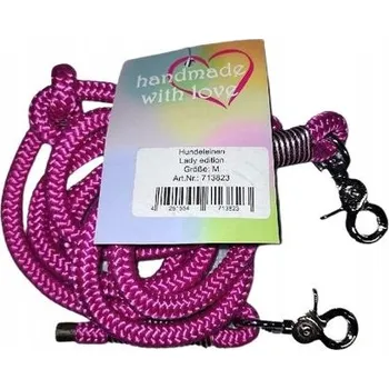 Vodítko pro psa TRENINGOVÉ VODÍTKO nastavitelné RŮŽOVÉ ruční výroba M 2m