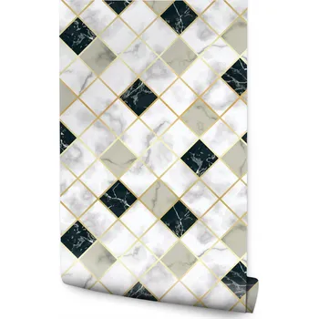 Tapeta Tapeta na zeď Mramorová mozaika s geometrickým vzorem