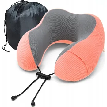 Cestovní polštářek KUFRYPLUS Cestovní polštářek s paměťovou pěnou TPMF18 lososový 26 x 26 cm