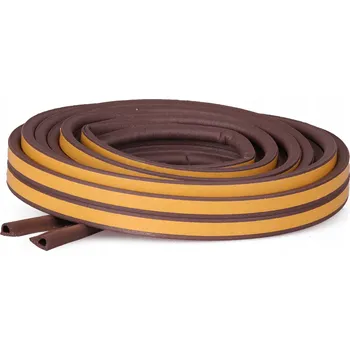 Těsnění do okna a dveří Gumové těsnění oken a dveří 9x5,5 mm hnědé profil P 100 m