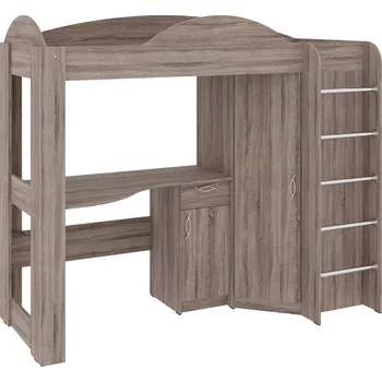 Postel Max-i Patrová postel VIVIEN 70 x 190 cm, s psacím stolem a šatní skříní Zvolte barvu:: dub truffle