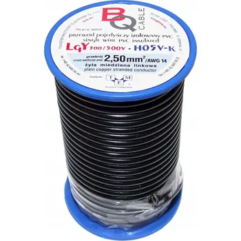 elektrický kabel Kabel LGY/H05V-K 2,50 mm2, 10 m, černý